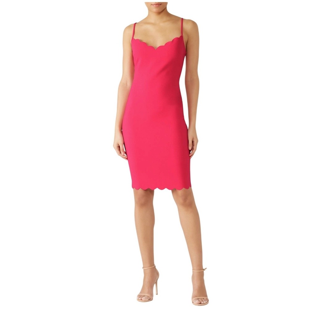 LIKELY Fuchsia Pink Scalloped Lolita Sheath Mini‎ Dress Size 2